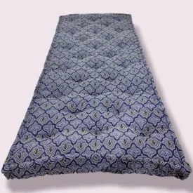 Adim's Soft Cotton Box Quilt Mattress | Mattress Offers a Combination of Comfort, Durability and Style,Making it an Excellent Choice for a restful Night's Sleep.(78X72 X5 Inches) Blue Jacquard Design