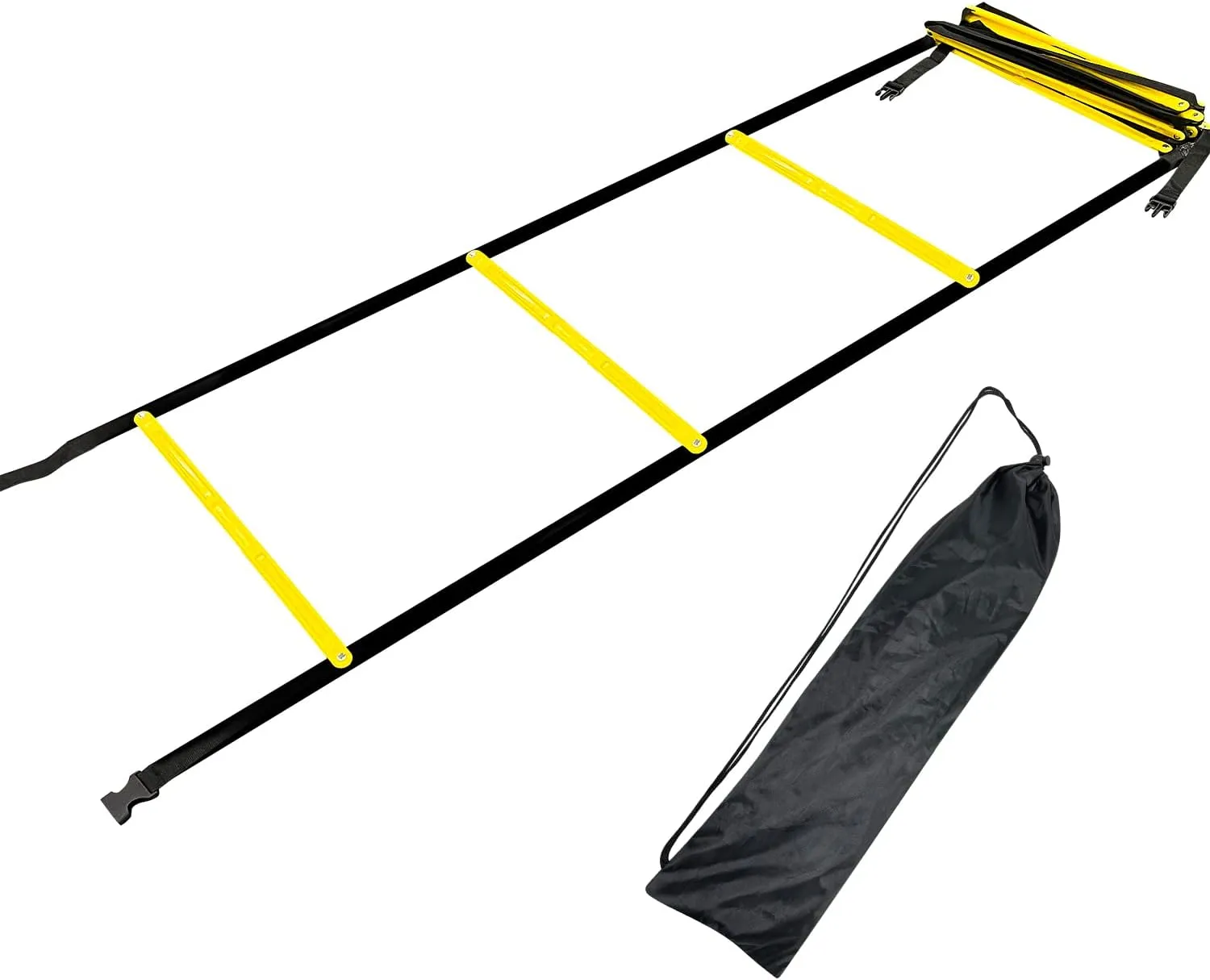 Agility Ladder Speed Training Equipment 16FT 12 Rung Footwork Sports Agility Speed Ladder for Football Basketball Baseball with Carry Bag