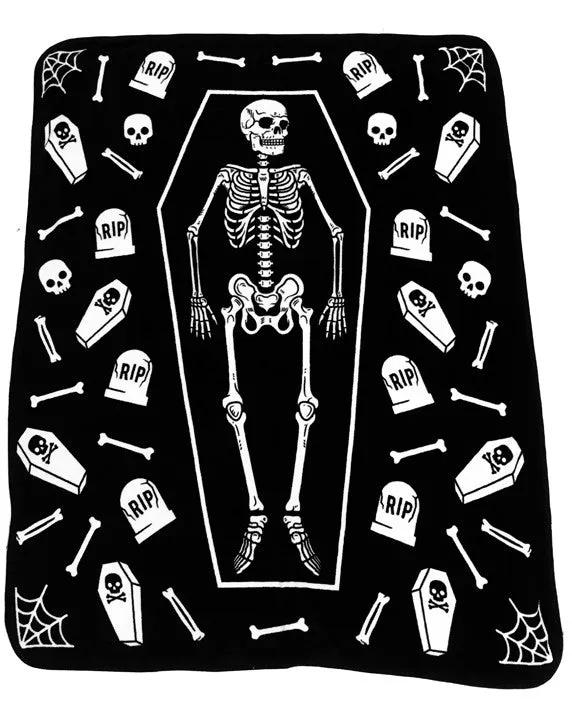 Black/White Throw Fleece Blanket