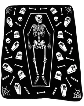 Black/White Throw Fleece Blanket
