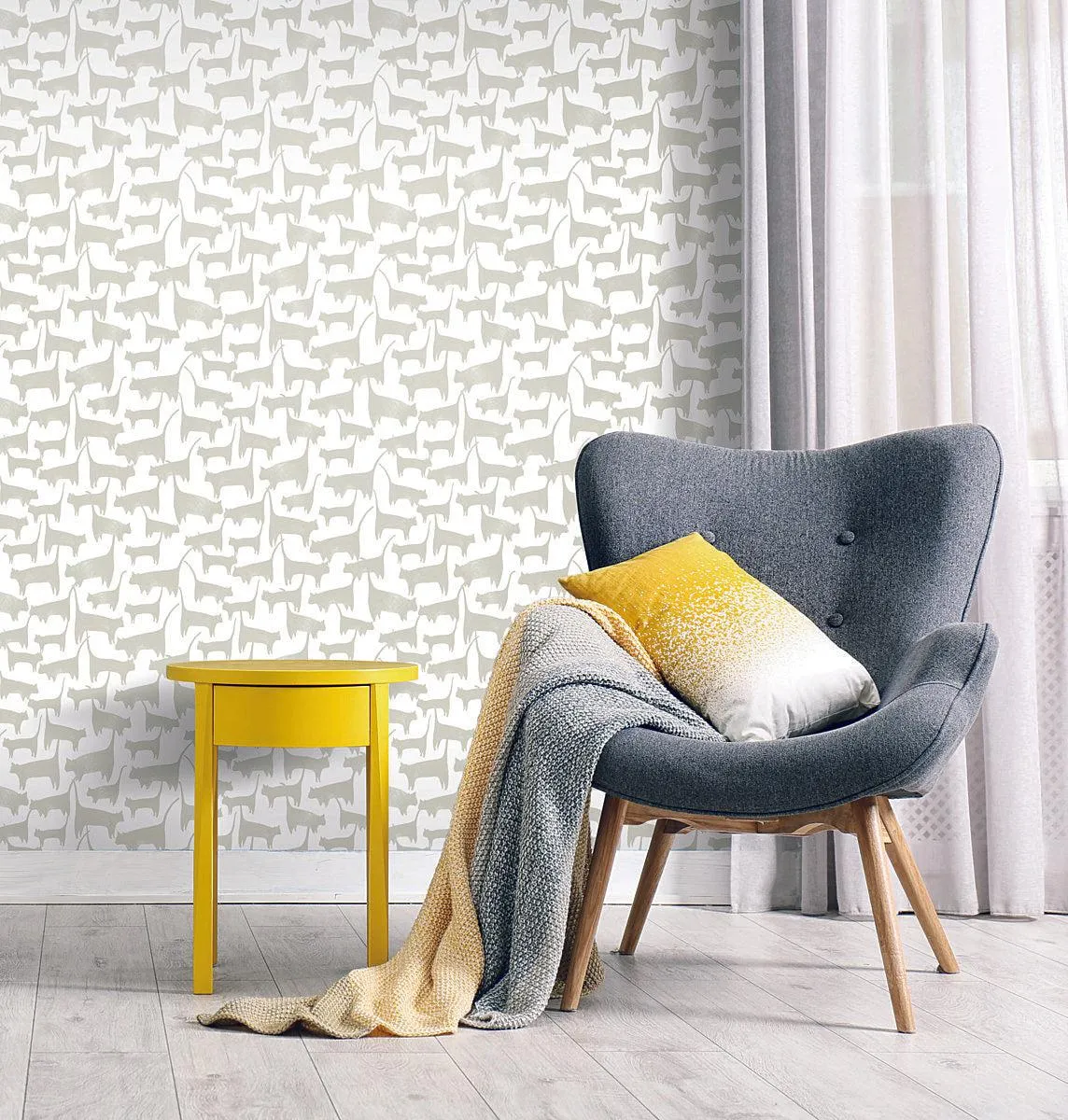 Cat Tails Peel & Stick Wallpaper // Beige