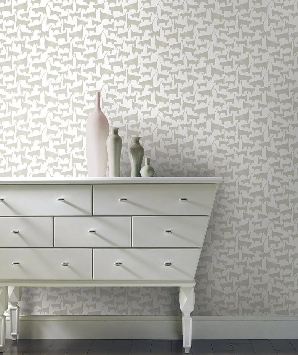 Cat Tails Peel & Stick Wallpaper // Beige