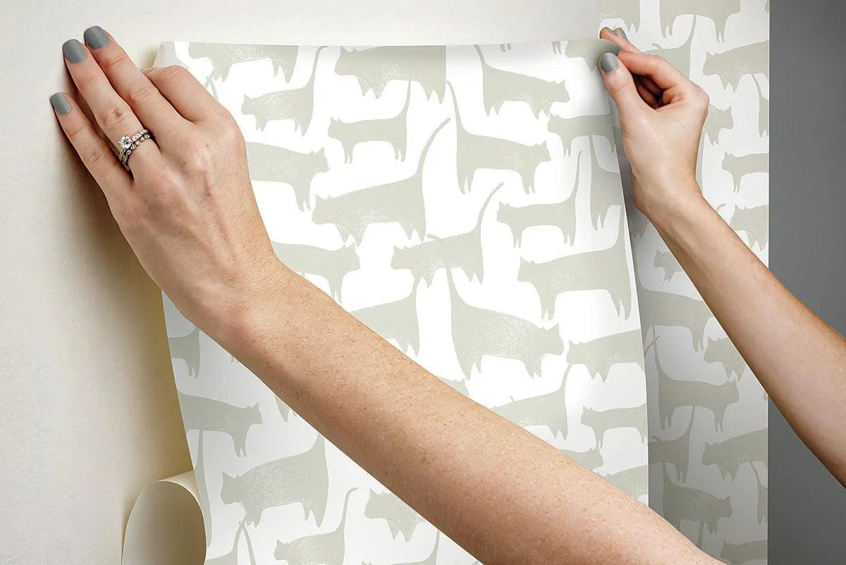 Cat Tails Peel & Stick Wallpaper // Beige