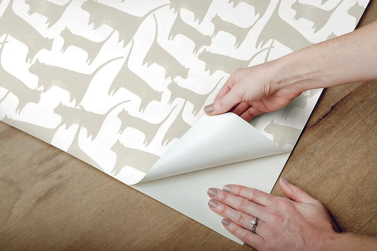 Cat Tails Peel & Stick Wallpaper // Beige
