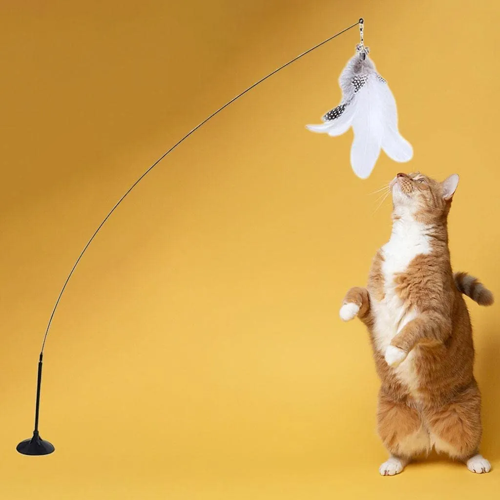 Cat Toys | Powerful Suction Cup Handheld Teaser Wand