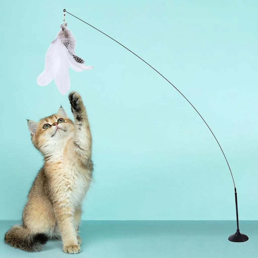 Cat Toys | Powerful Suction Cup Handheld Teaser Wand
