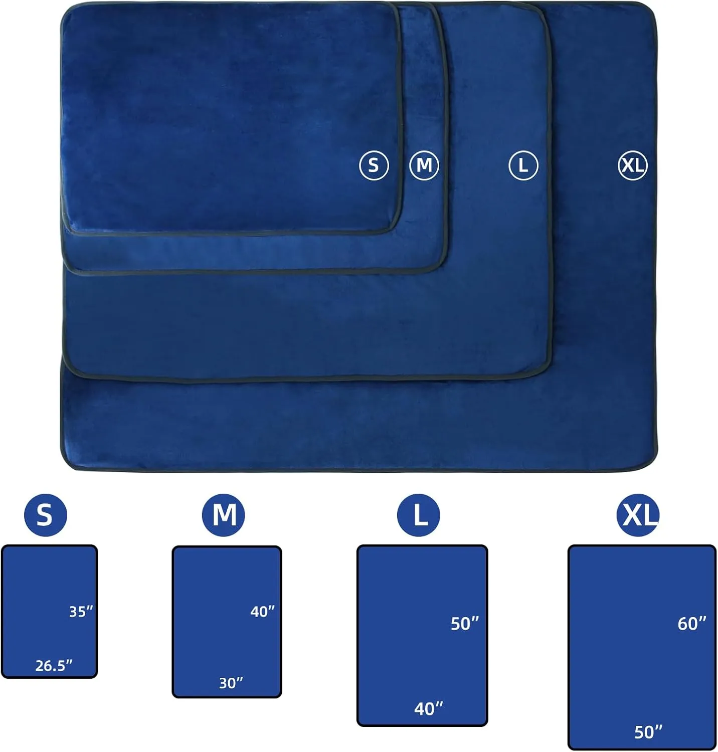 DaysU Waterproof Dog Blanket for Small Dogs - Soft Sherpa Fleece Reversible Pet Blanket, Cat Blanket Washable for Couch Protection, Warm Plush Dog Throw, 40"x50" Navy Blue