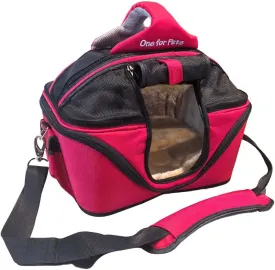 Deluxe Cozy Dog Cat Carrier, Mini, Red, Airplane Approved Size