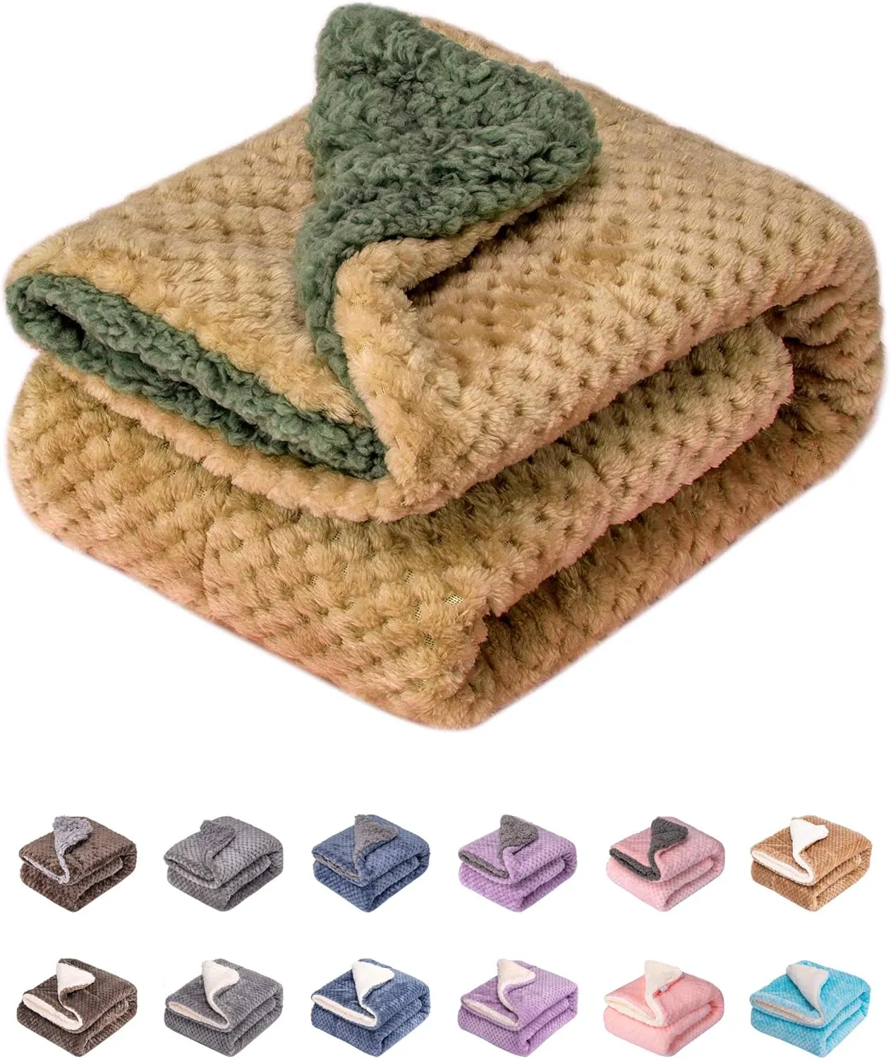 DG-Mocha Fuzzy Dog, Cat & Pet Blanket - Warm & Soft Plush Fleece Receiving Blanket for Dog Bed, Cat Bed, Couch, Sofa, Travel & Outdoor, Camping (24" x 32")