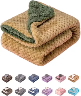 DG-Mocha Fuzzy Dog, Cat & Pet Blanket - Warm & Soft Plush Fleece Receiving Blanket for Dog Bed, Cat Bed, Couch, Sofa, Travel & Outdoor, Camping (24" x 32")
