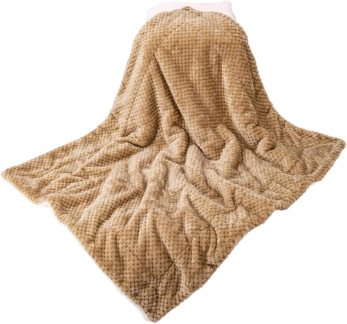 DG-Mocha Fuzzy Dog, Cat & Pet Blanket - Warm & Soft Plush Fleece Receiving Blanket for Dog Bed, Cat Bed, Couch, Sofa, Travel & Outdoor, Camping (24" x 32")