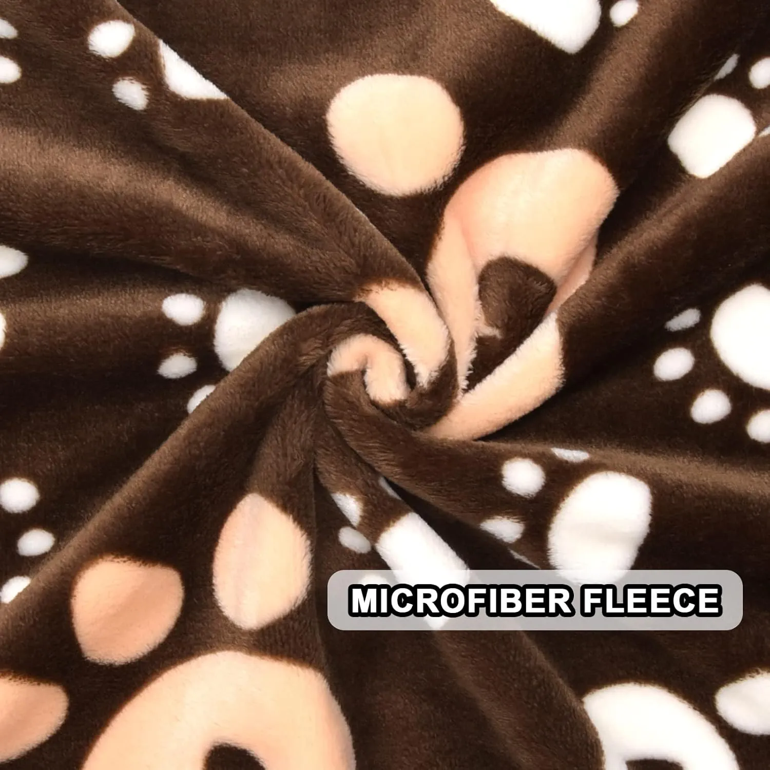 Dog Blanket, Soft Fleece Dog Blankets for Small Medium Dogs, Fluffy Flannel Pet Cat Puppy Blanket Mat Cover for Bed Couch, Cute Paw Print Throw Blanket for Dogs, Brown 40"X30"