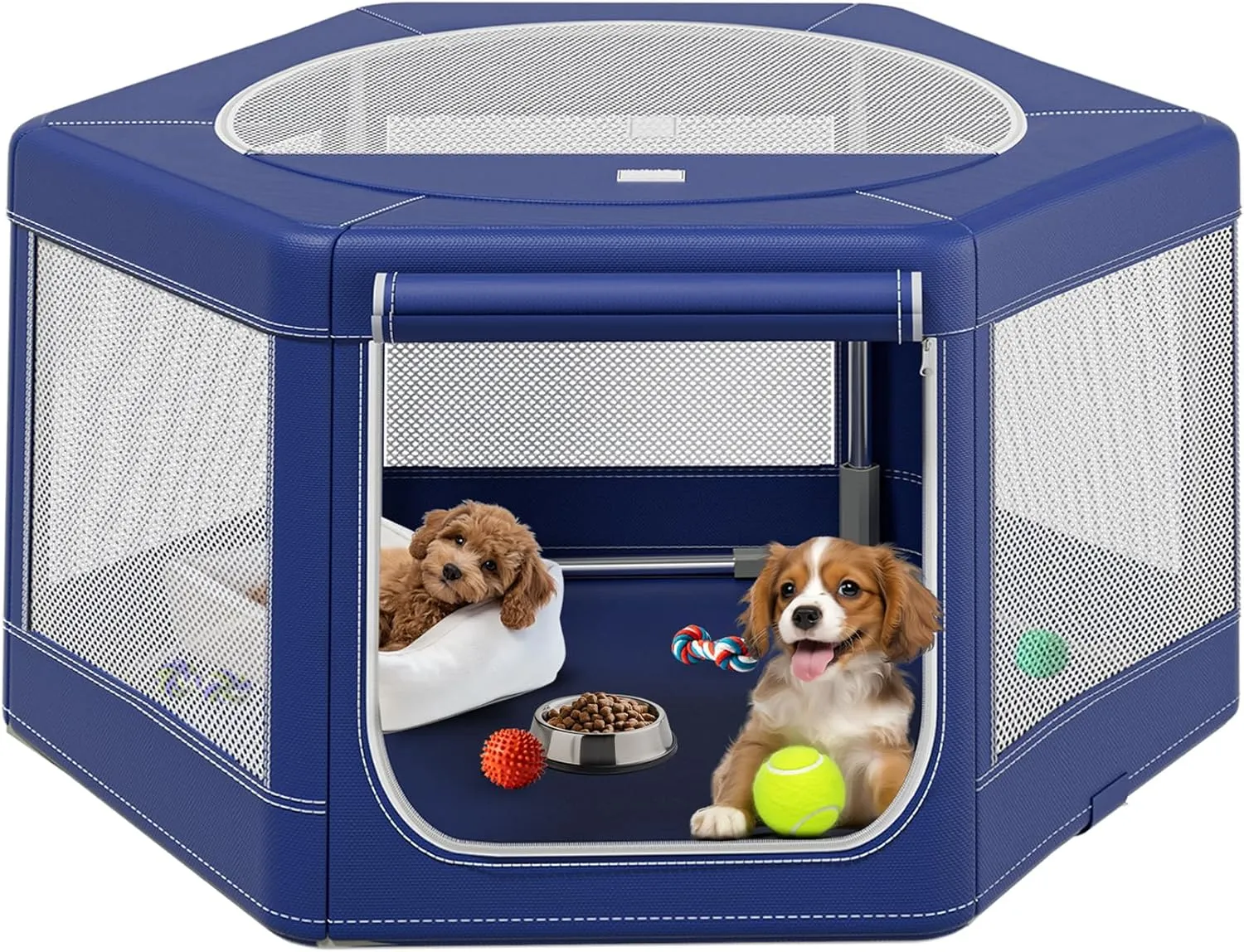 Dog Playpen 45  45 Inch, Puppy PlayPen with Gate for Puppies, Small and Medium Dogs, Pet PlayPen for Outdoors & Indoors Breathable Exercise