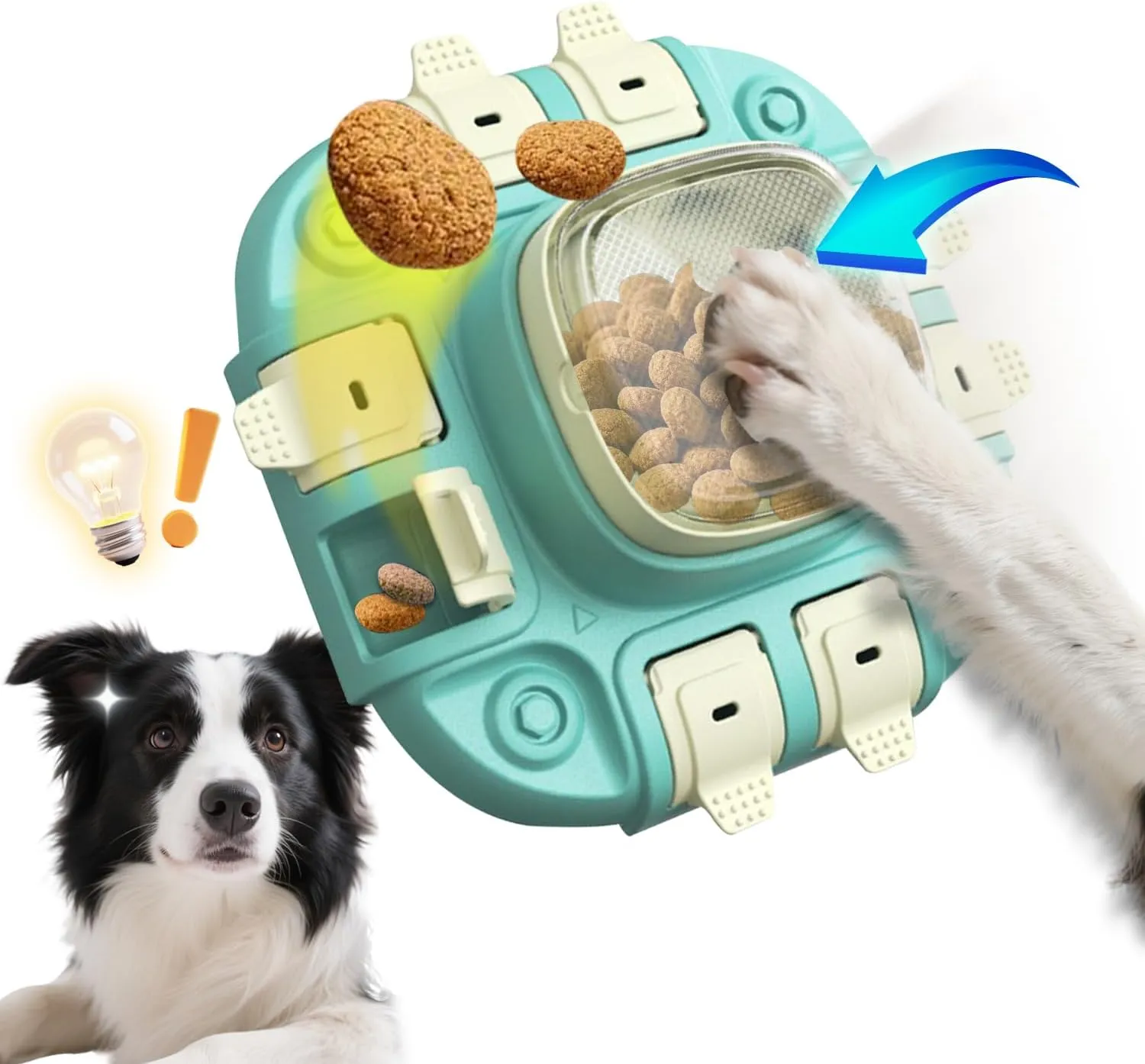 Dog Puzzle Toy - Interactive Dog Slow Feeder & Treat Dispenser, Brain Training Game for Dogs of All Size