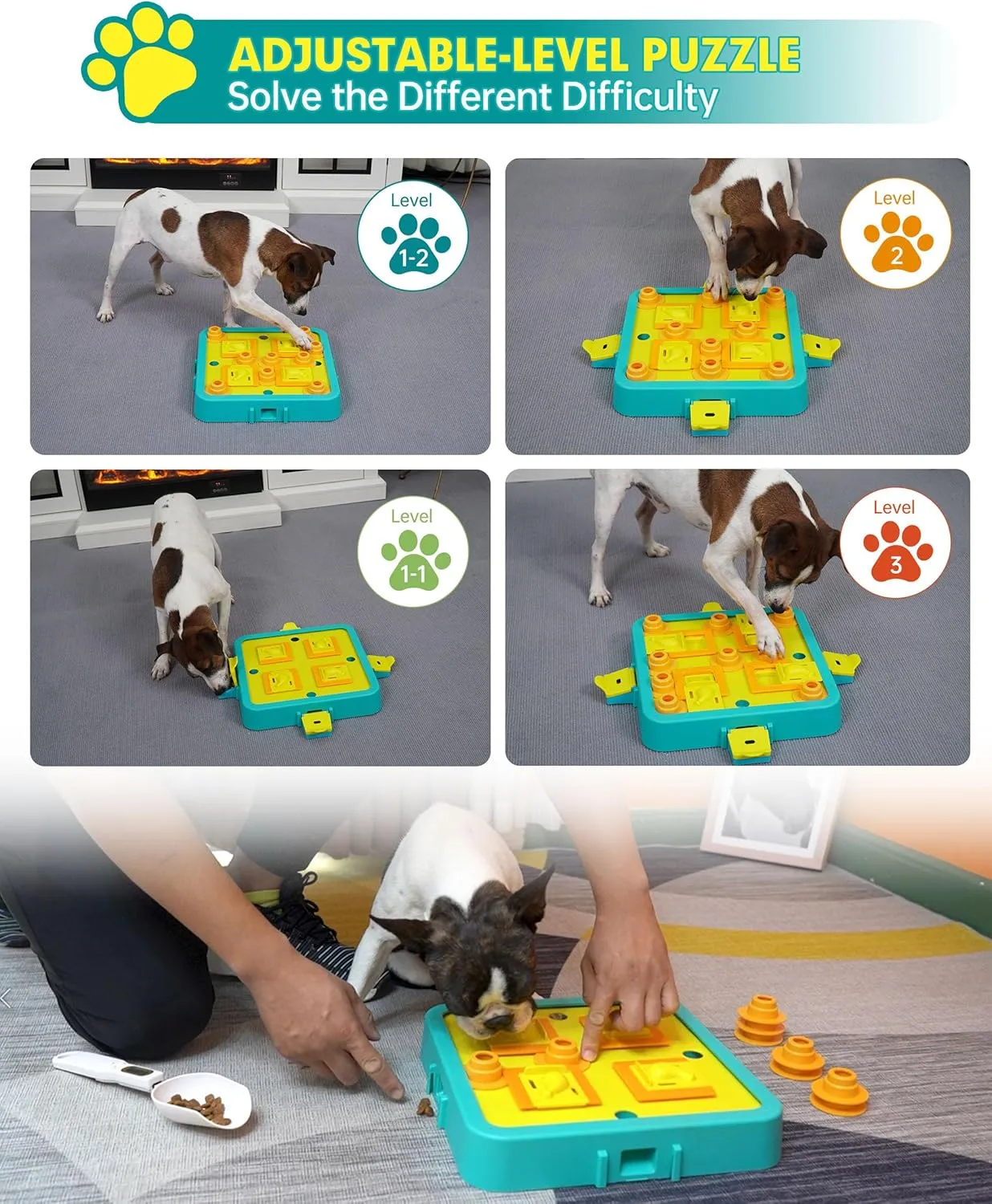 Dog Puzzle Toy Mental Stimulation - Dogs Food Puzzles Toys, Dog Treat Puzzle Feeder (Blue-Advanced)