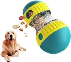 Dog Puzzle Toys,Adjustable Slow Feeder Dog Bowls,Rolling Treat Dispensing Dog Toys for Brain Stimulation,Boredom Relief Toys(Blue)