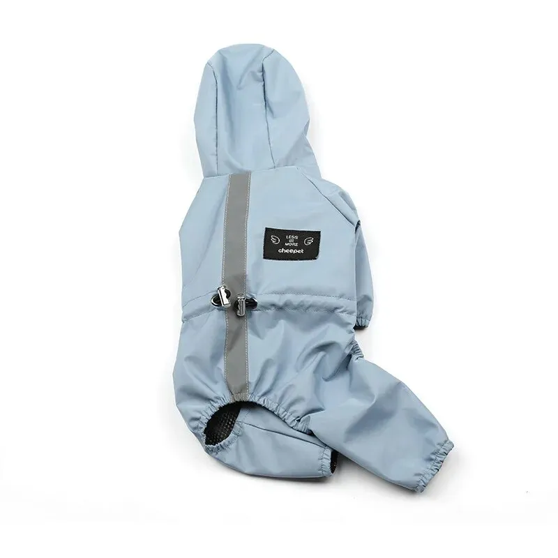 Dog Raincoat Four-Legs Waterproof Reflective Dog Hoodie Coat  Jumpsuit Raincoats