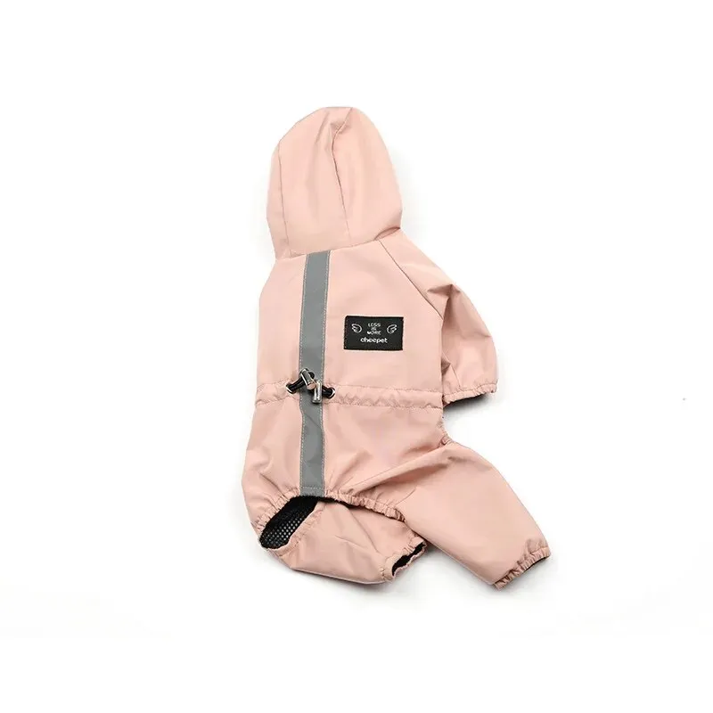 Dog Raincoat Four-Legs Waterproof Reflective Dog Hoodie Coat  Jumpsuit Raincoats