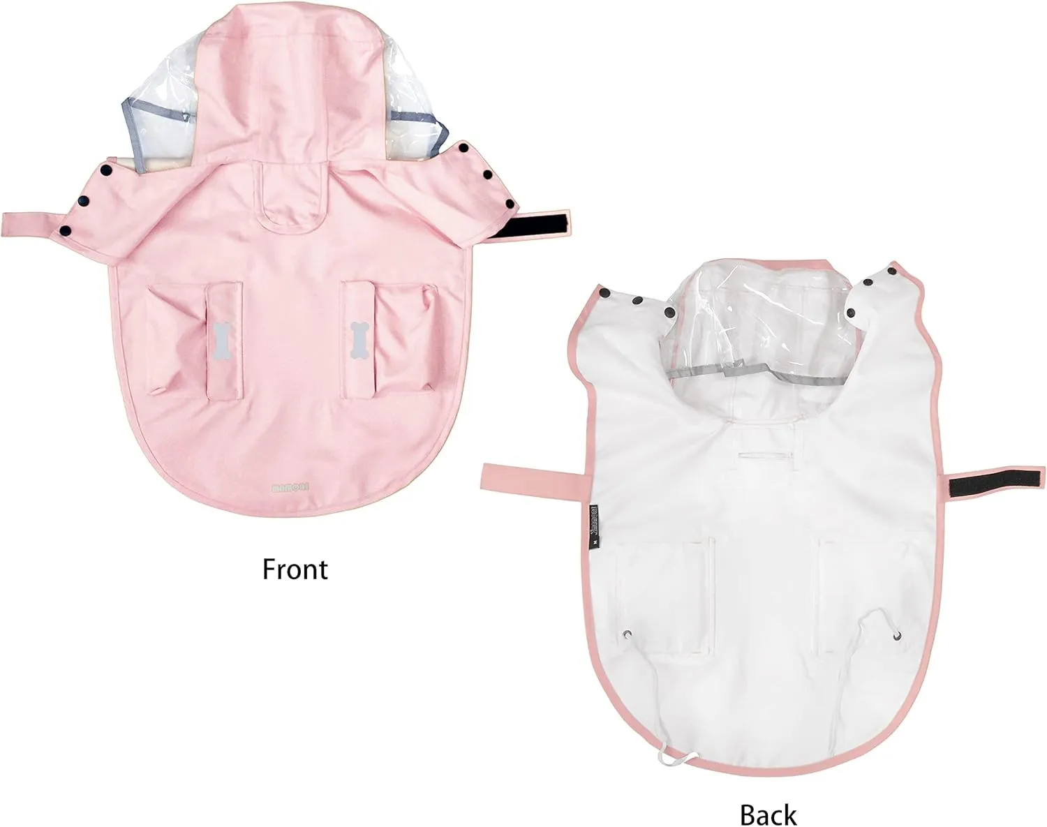 Dog Raincoat,Waterproof Rain Poncho with Hoodie, High Reflective Adjustable Pet Rain Jacket with Leash Hole for Small Medium and Large Dogs (Pink, Medium)