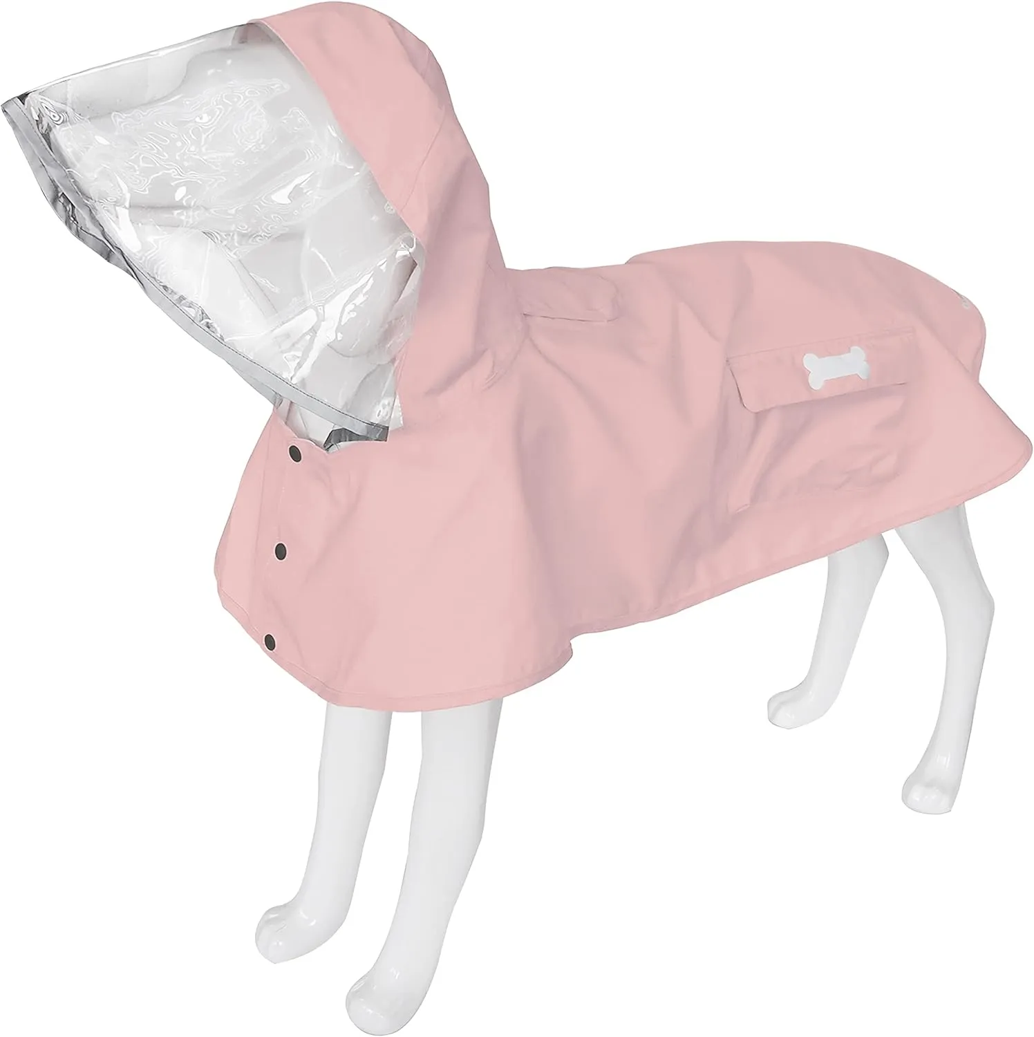 Dog Raincoat,Waterproof Rain Poncho with Hoodie, High Reflective Adjustable Pet Rain Jacket with Leash Hole for Small Medium and Large Dogs (Pink, Medium)