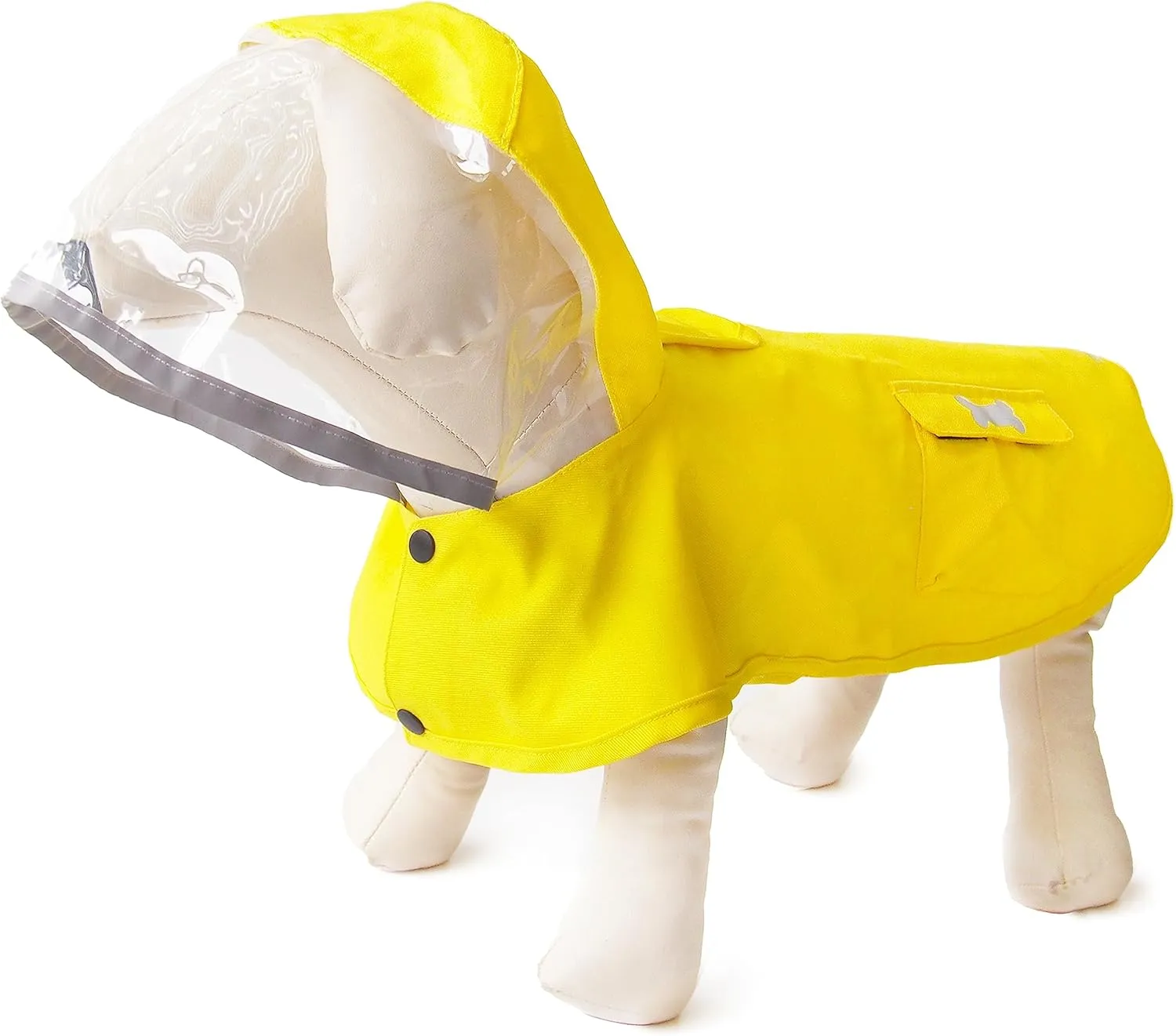 Dog Raincoat,Waterproof Rain Poncho with Hoodie, High Reflective Adjustable Pet Rain Jacket with Leash Hole for Small Medium and Large Dogs (Yellow, X-Small)