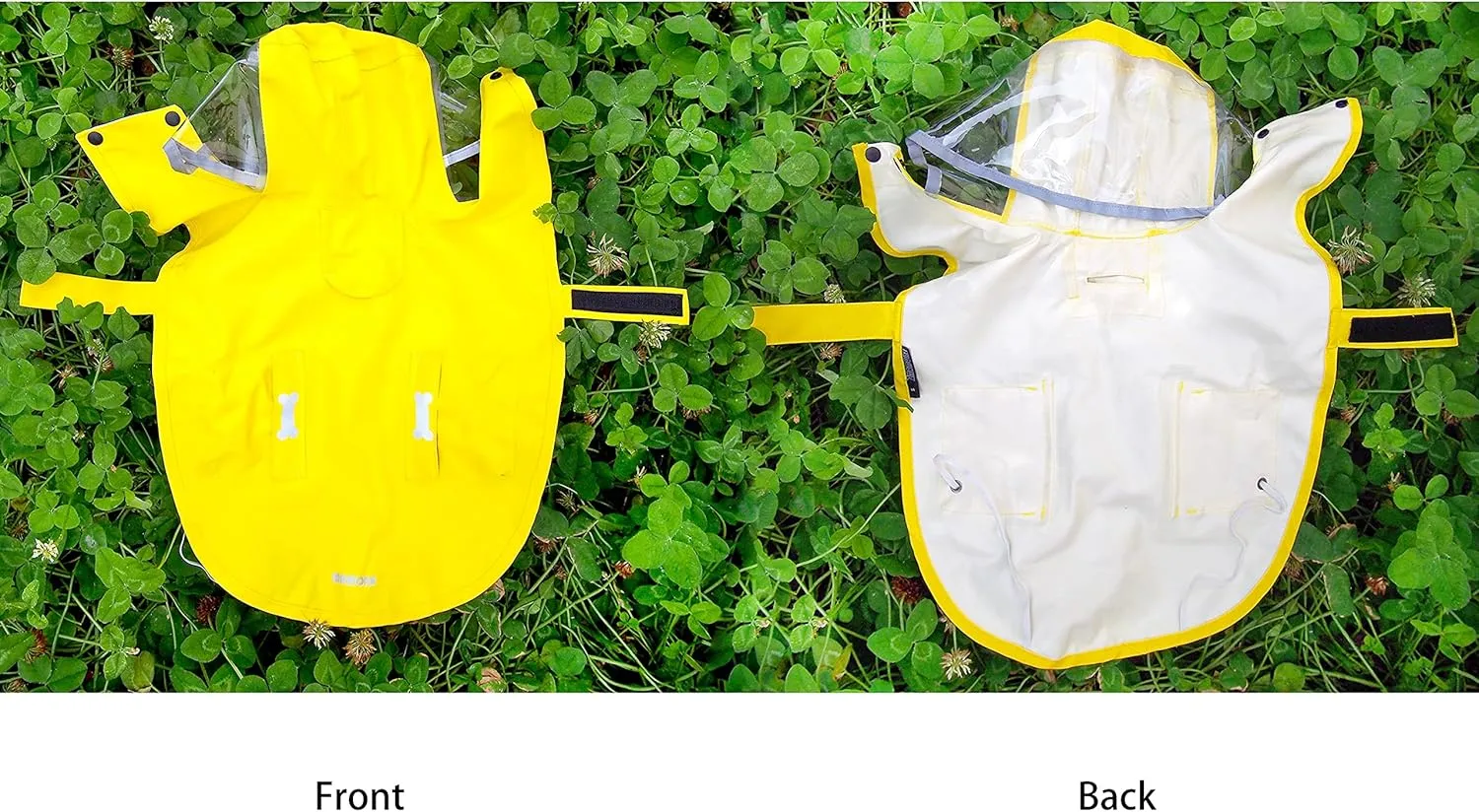Dog Raincoat,Waterproof Rain Poncho with Hoodie, High Reflective Adjustable Pet Rain Jacket with Leash Hole for Small Medium and Large Dogs (Yellow, X-Small)