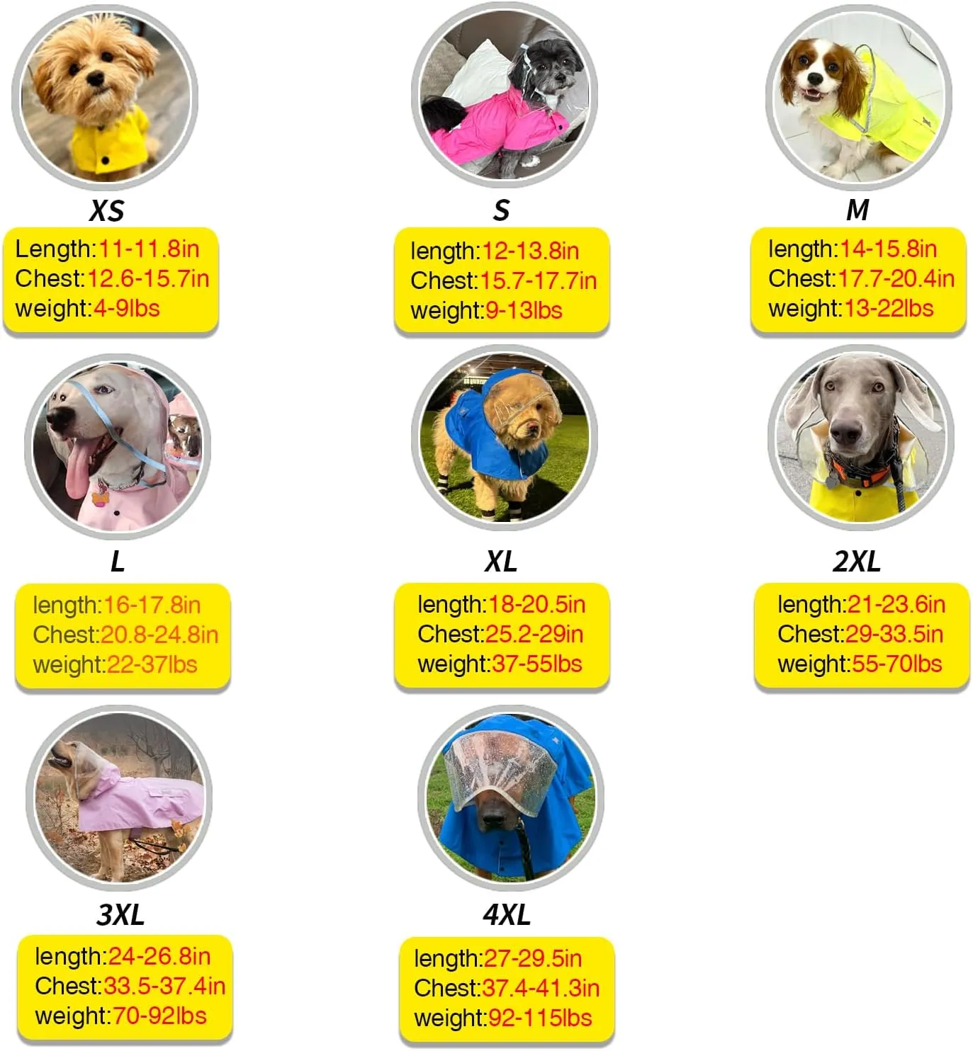 Dog Raincoat,Waterproof Rain Poncho with Hoodie, High Reflective Adjustable Pet Rain Jacket with Leash Hole for Small Medium and Large Dogs (Yellow, X-Small)