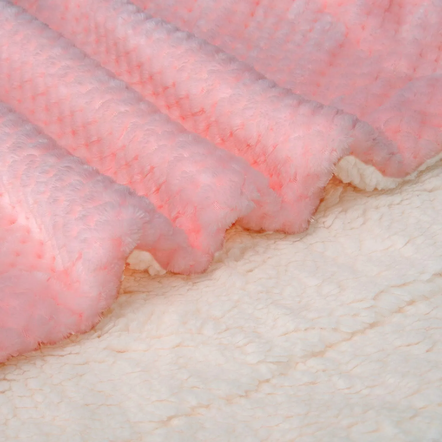 DW Plush Fleece Receiving Blanket for Dog, Cat, Pet - Warm & Soft, Couch, Sofa, Travel & Outdoor, Camping (24" x 32"), Baby Pink