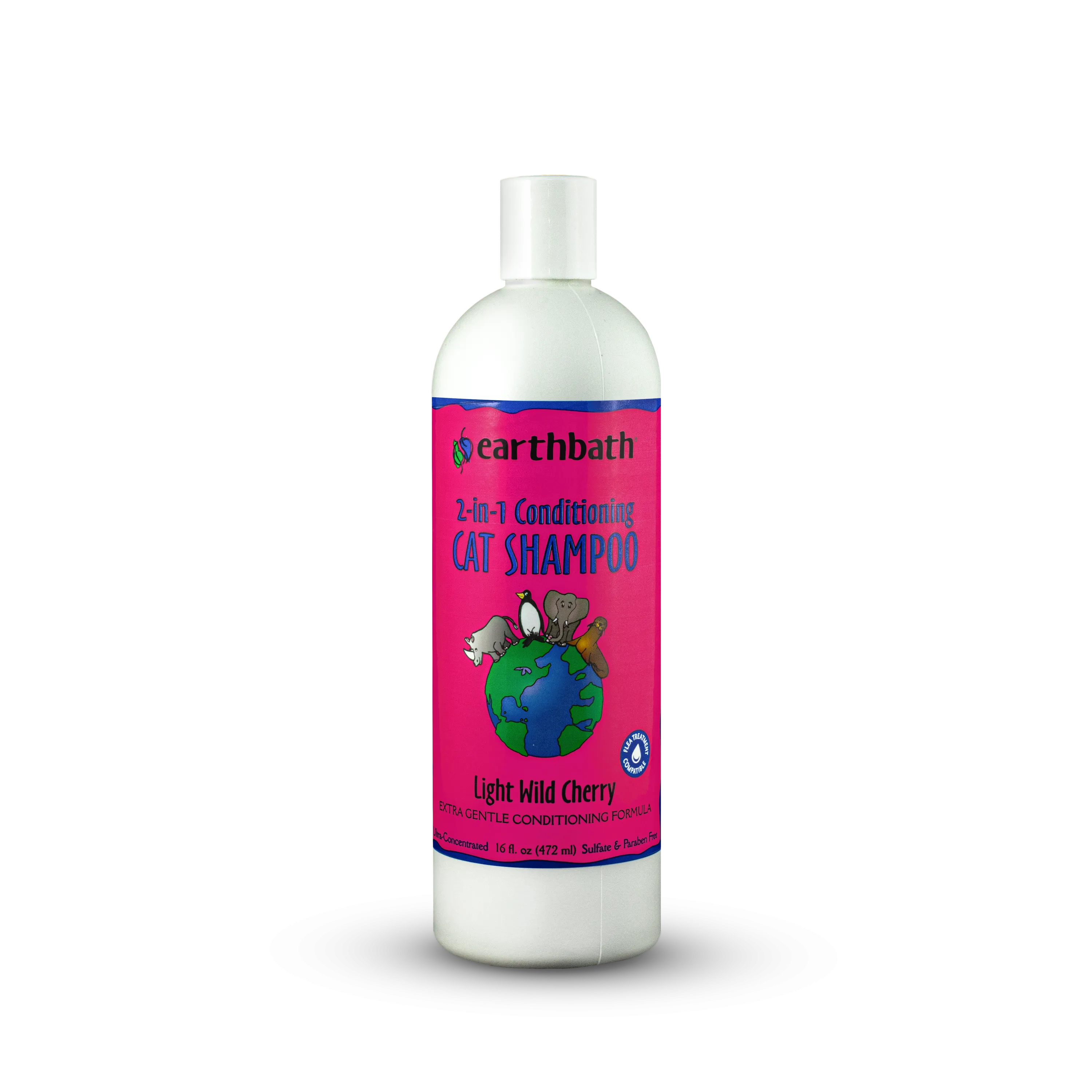 Earthbath 2-in-1 Conditioning Shampoo for Cats, Light Wild Cherry 16oz