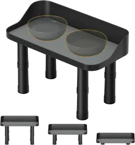 Elevated Dog Food Bowls Stand,3 Adjuastable Heights Raised Dog Feeding Station Splash Proof Pet Bowl Stand for Large Sized Medium Sized Dogs & Pupyy & Cat No Bowl Included - Black