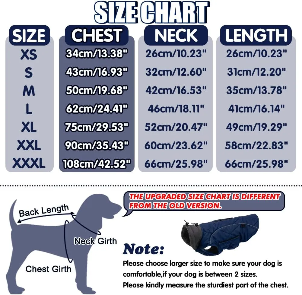 EMUST Winter Dog Coats, Fleece Dog Apparel for Cold Weather, British Style Windproof Warm Dog Jacket for Small Dog Coats for Winter, Dark Blue, XS