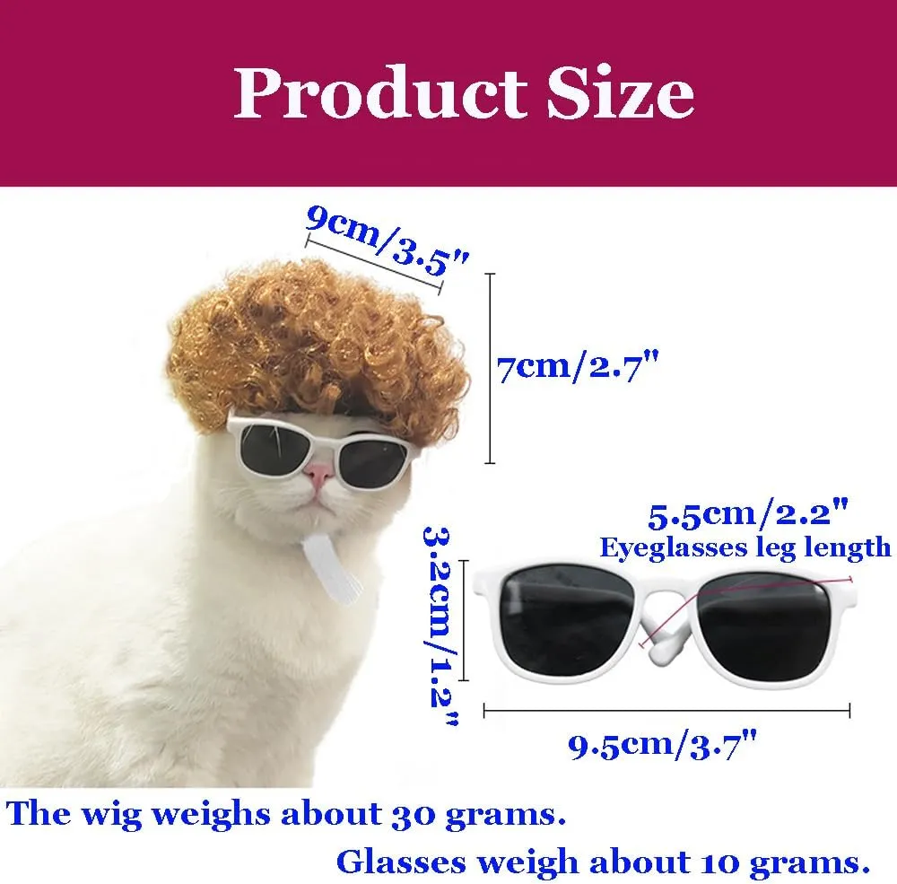 Funny Cat Cosplay Wig, Headwear Apparel Toy, Cat Dress up for Halloween, Christmas, Parties, Festivals(Explosive Yellow)