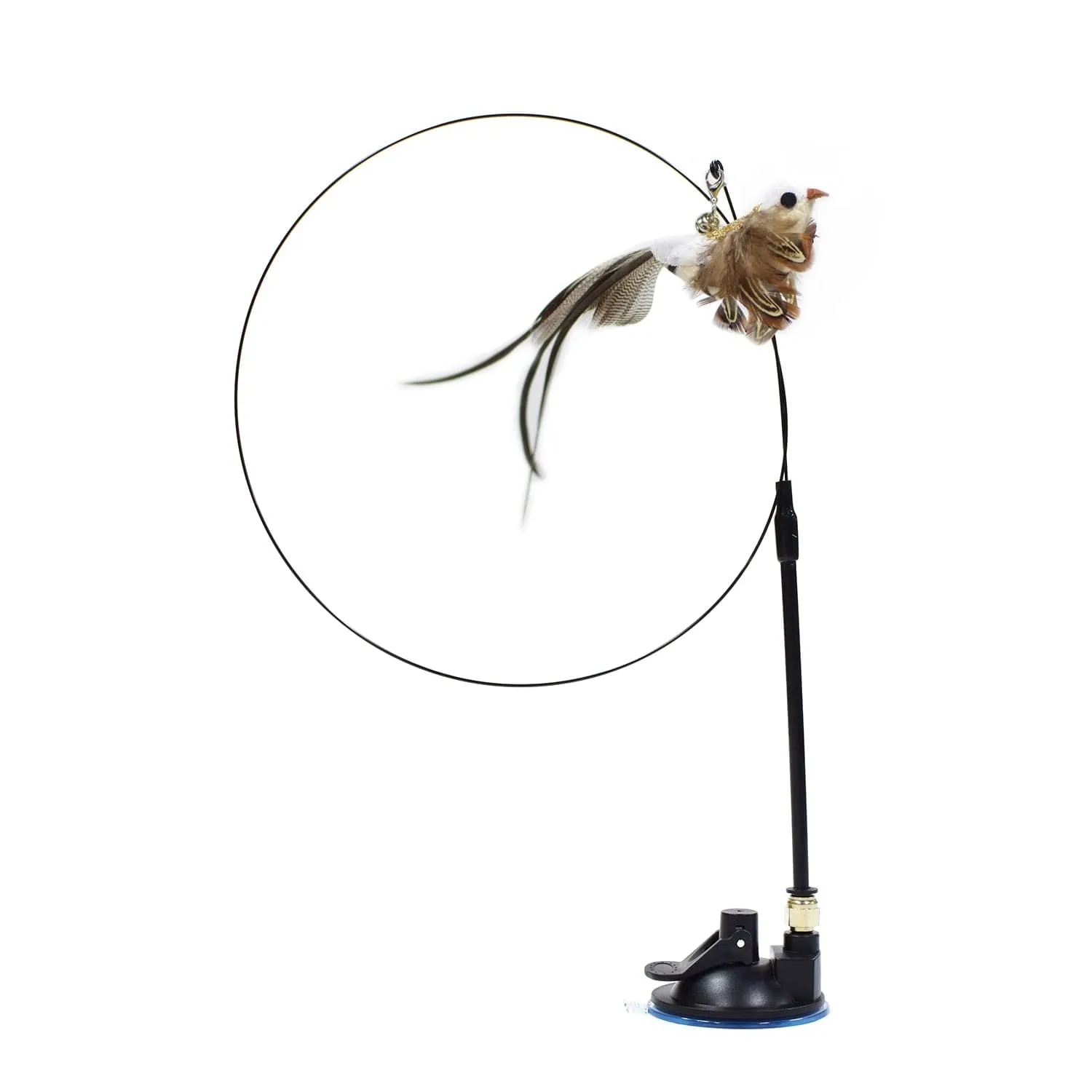 Funny Simulation Bird Interactive Cat Toy with Super Suction Cup Feather Bird for Kitten Play Chase Exercise Cat Toy Supplies
