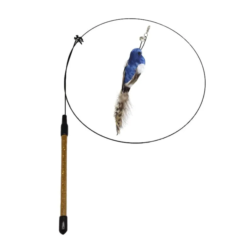 Funny Simulation Bird Interactive Cat Toy with Super Suction Cup Feather Bird for Kitten Play Chase Exercise Cat Toy Supplies