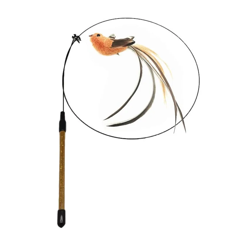 Funny Simulation Bird Interactive Cat Toy with Super Suction Cup Feather Bird for Kitten Play Chase Exercise Cat Toy Supplies