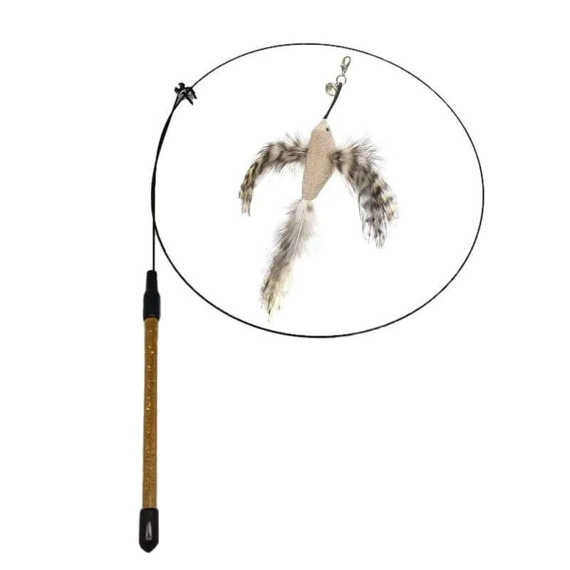 Funny Simulation Bird Interactive Cat Toy with Super Suction Cup Feather Bird for Kitten Play Chase Exercise Cat Toy Supplies