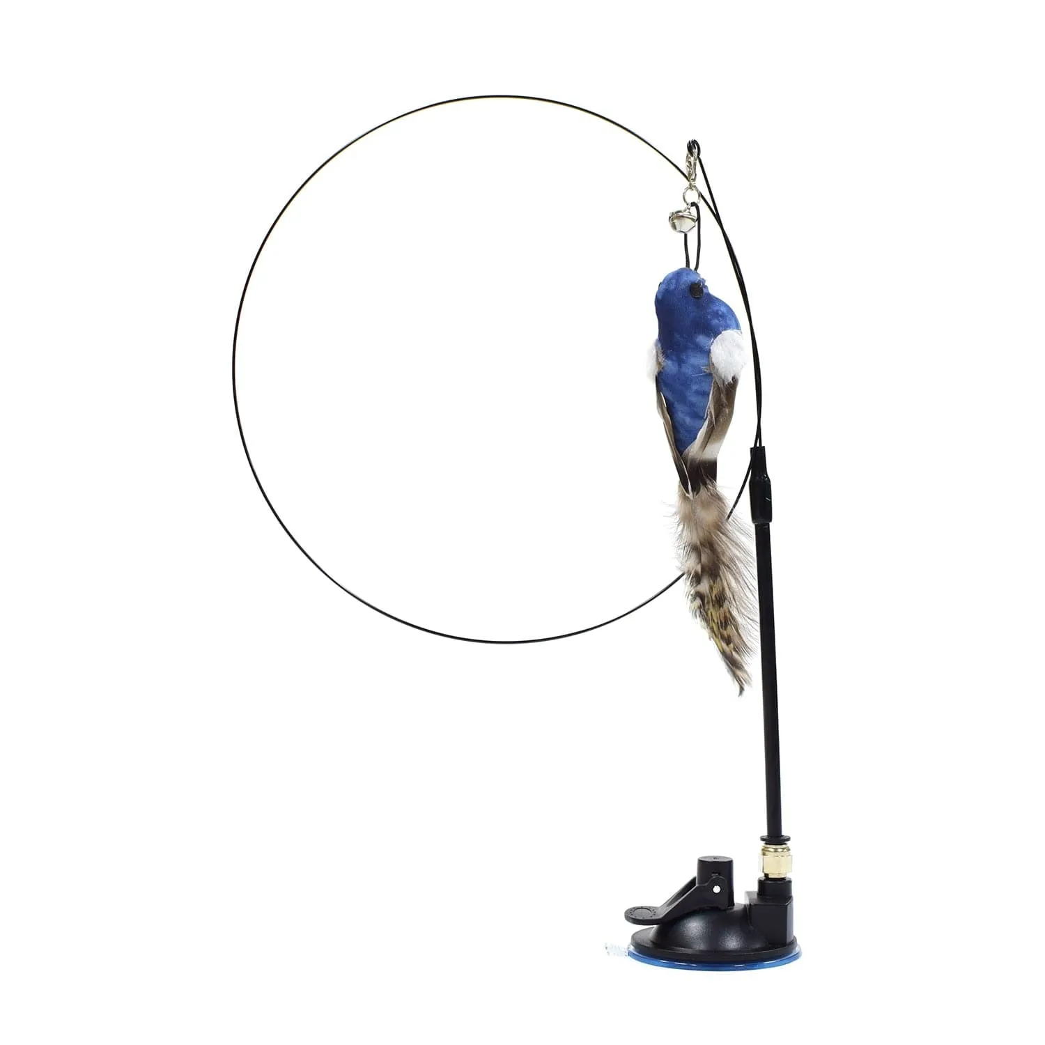 Funny Simulation Bird Interactive Cat Toy with Super Suction Cup Feather Bird for Kitten Play Chase Exercise Cat Toy Supplies