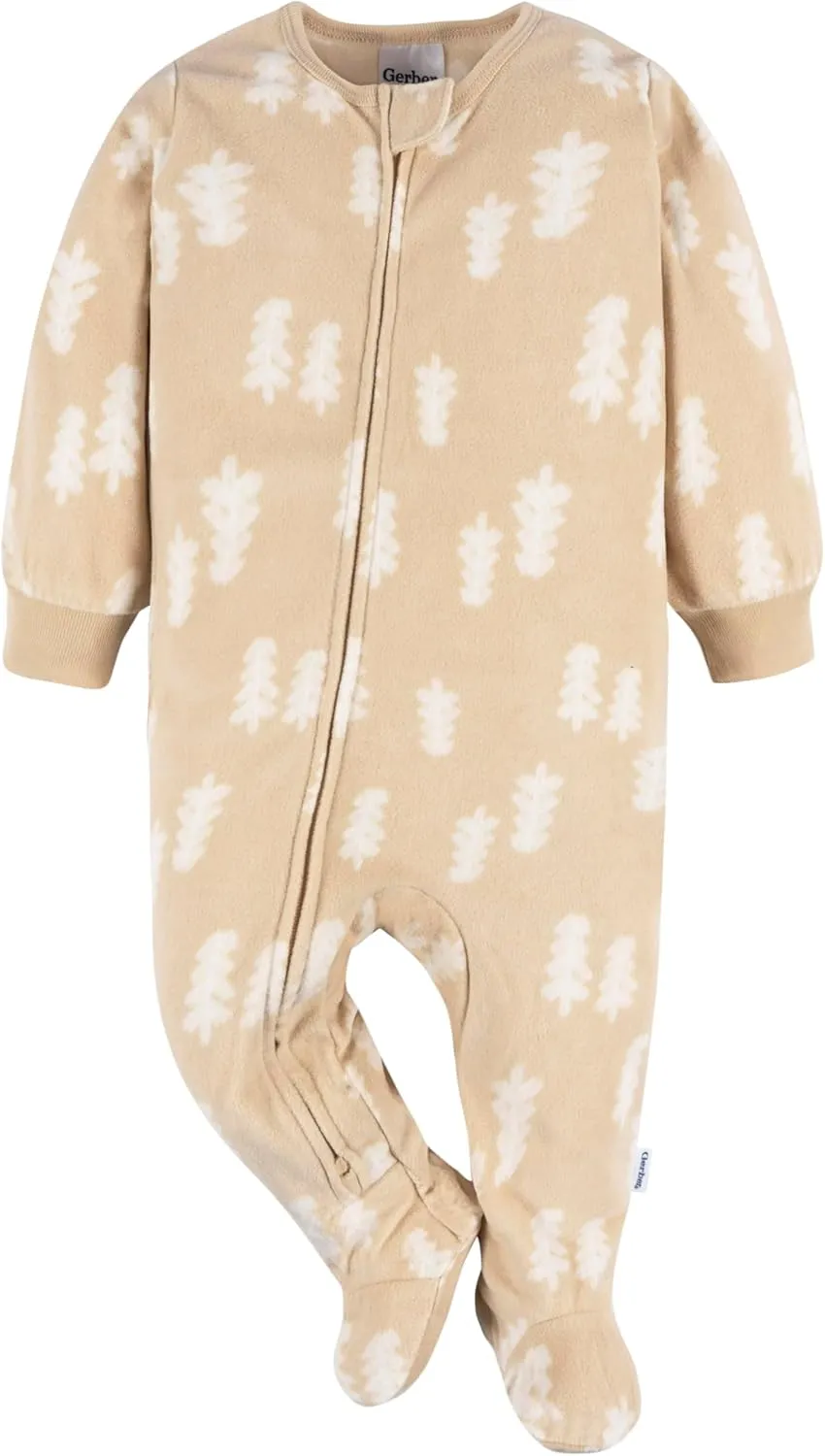 Gerber baby-boys Flame Resistant Fleece Footed Pajamas 3-pack