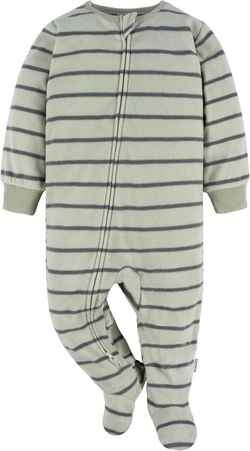 Gerber baby-boys Flame Resistant Fleece Footed Pajamas 3-pack
