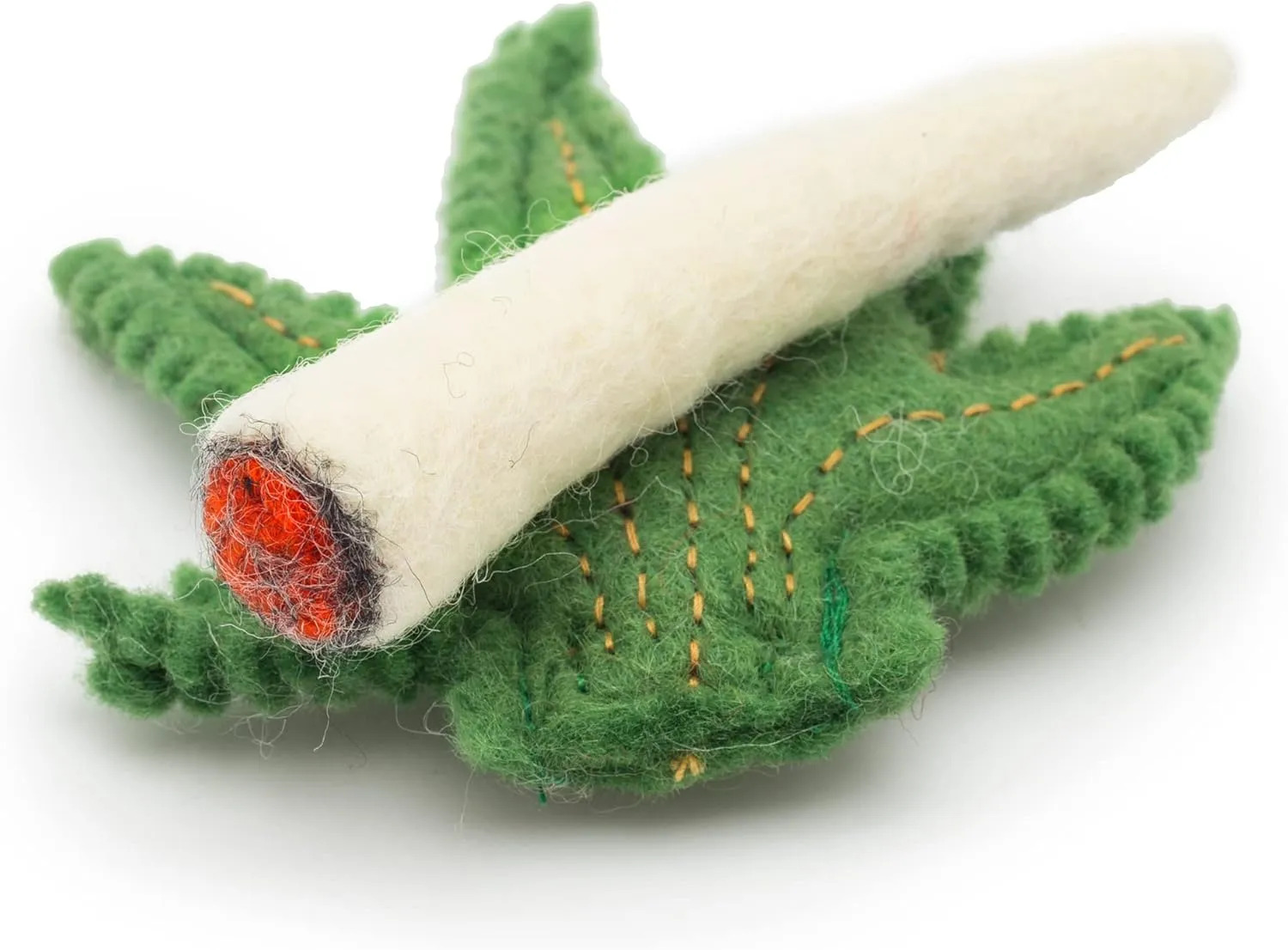 Glaciart One Catnip Joint & Leaf Cat Toy Set | Crack for Funny Kittens, Stimulating Toys for Boredom, Exercise & Play | Filled w/Organic Catnip to Excite/Calm Kitty | Organic Idea