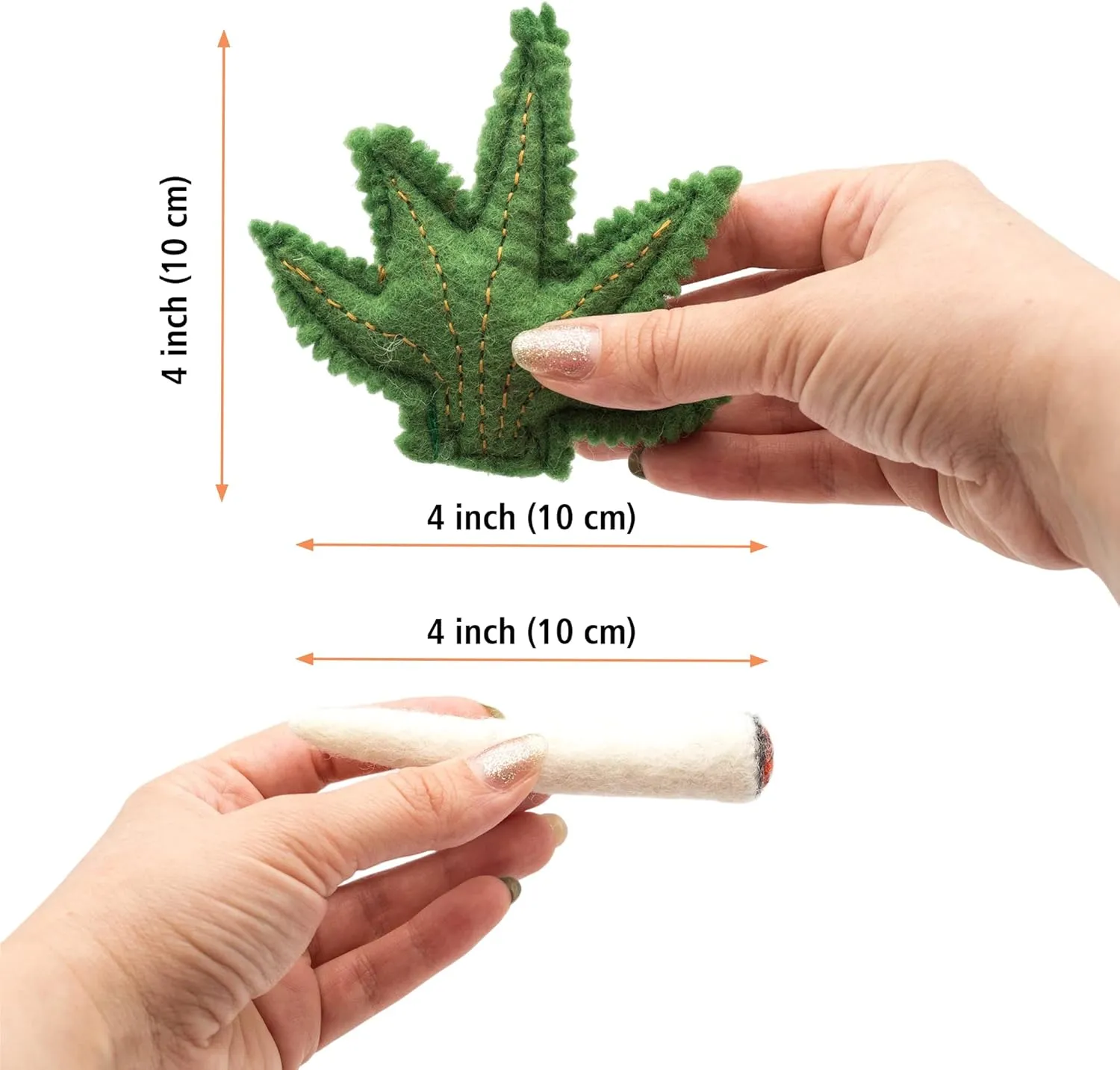 Glaciart One Catnip Joint & Leaf Cat Toy Set | Crack for Funny Kittens, Stimulating Toys for Boredom, Exercise & Play | Filled w/Organic Catnip to Excite/Calm Kitty | Organic Idea