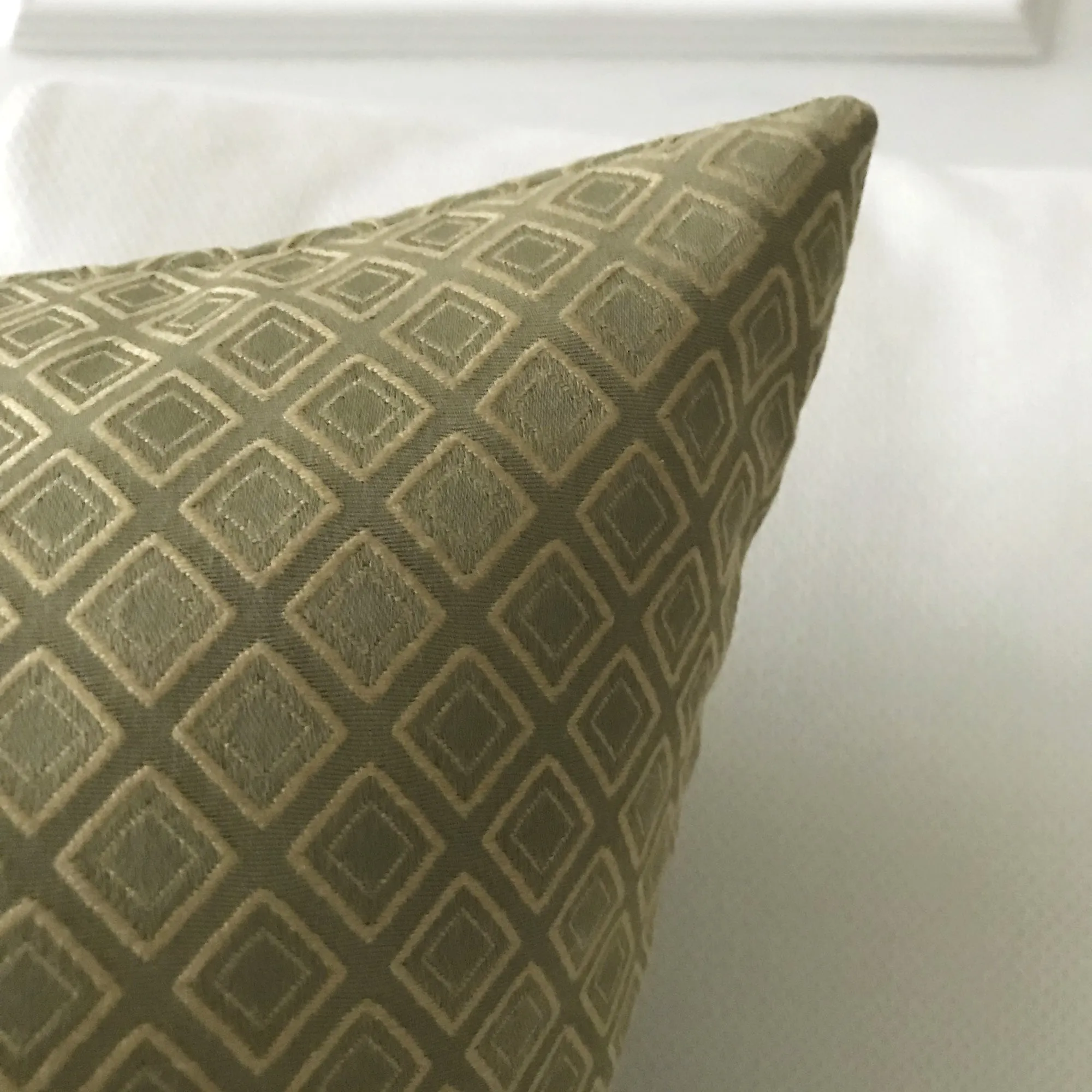 Green Geometric Throw Pillow Cover 22x22