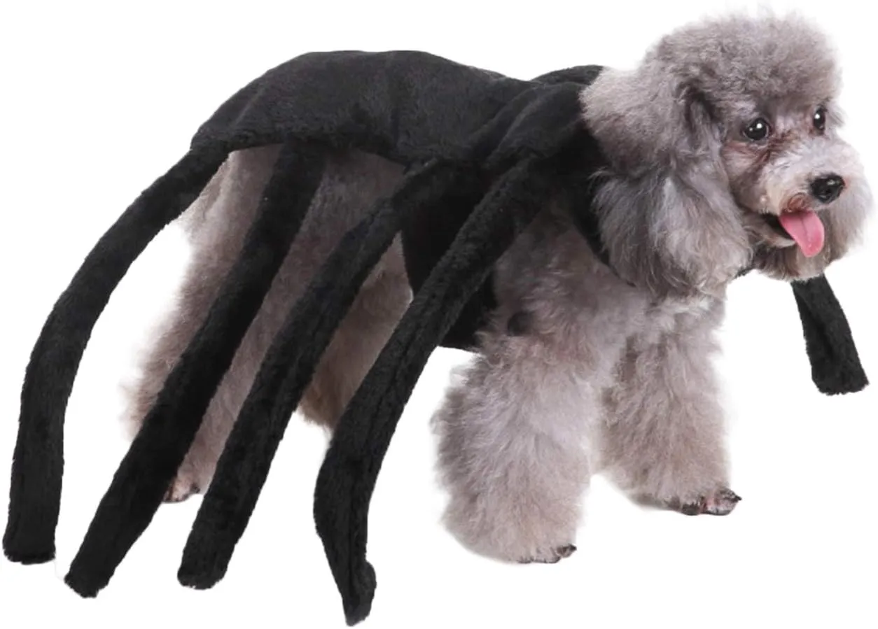 GREUS Halloween Costume for Pet Dogs Cats Spider/Skeleton Pet Costumes for Small Medium Large Dogs Party Costume Clothes Pet Jumpsuit Shirt Cosplay Dress Up Puppy Apparel
