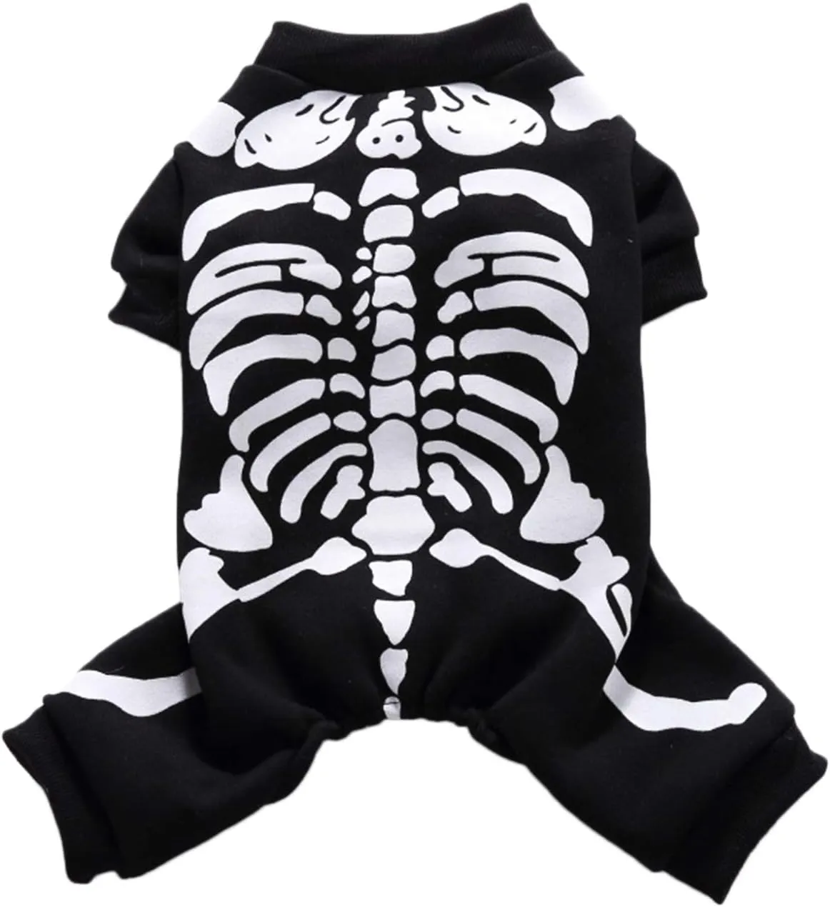 Halloween Costume for Pet Dogs Cats Spider/Skeleton Pet Costumes for Small Medium Large Dogs Party Costume Clothes Pet Jumpsuit Shirt Cosplay Dress Up Puppy Apparel (Large, Black Skull Skeleton)