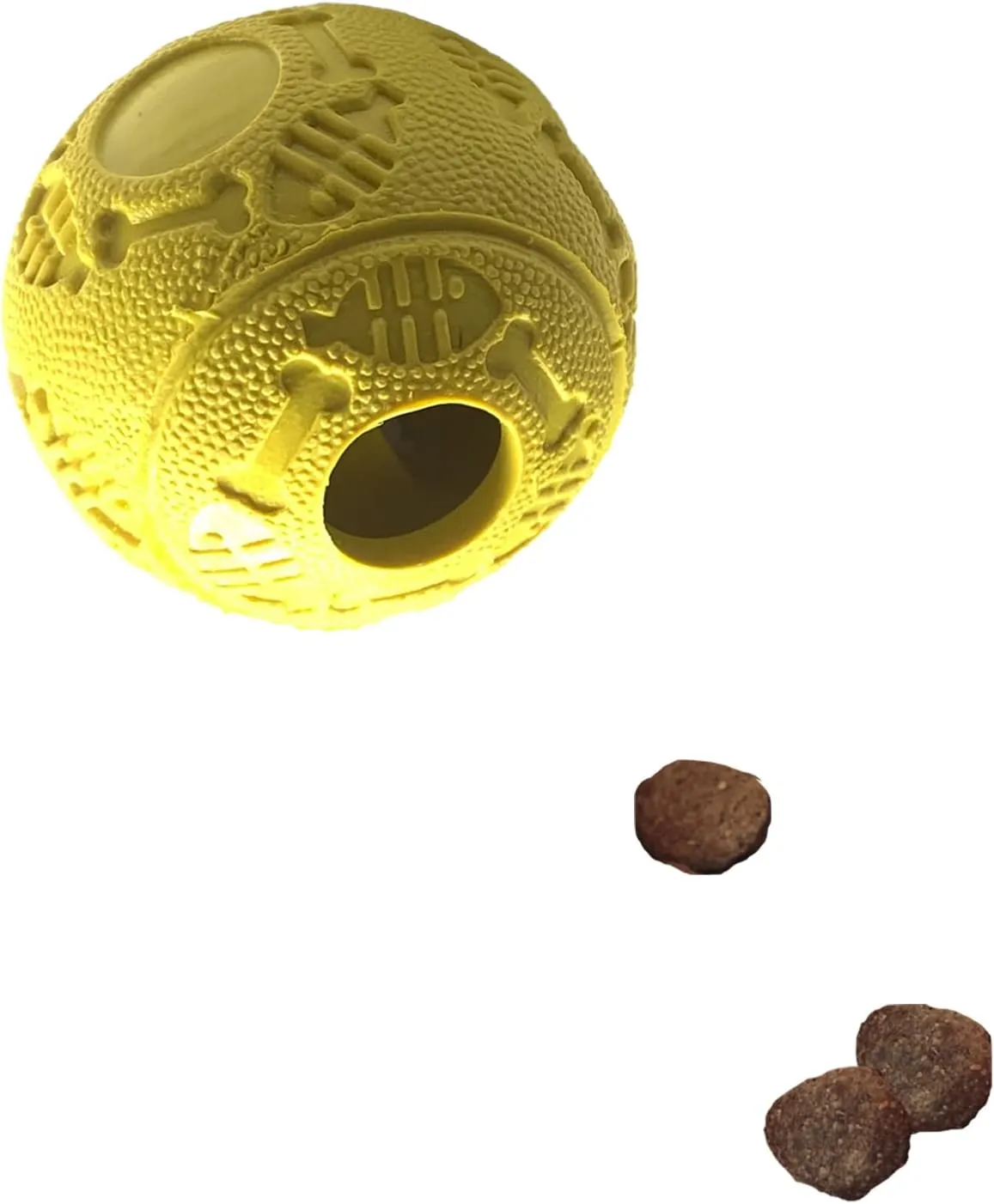 Jalousie Dog Puzzle Balls Dog Treat Dispensing Balls Non-Toxic Natural Rubber Dog Chew Toys for Puppy Pet Dog Teething Puzzle Playing Treat Dispenser Rope Balls (Small - 4 Pack)