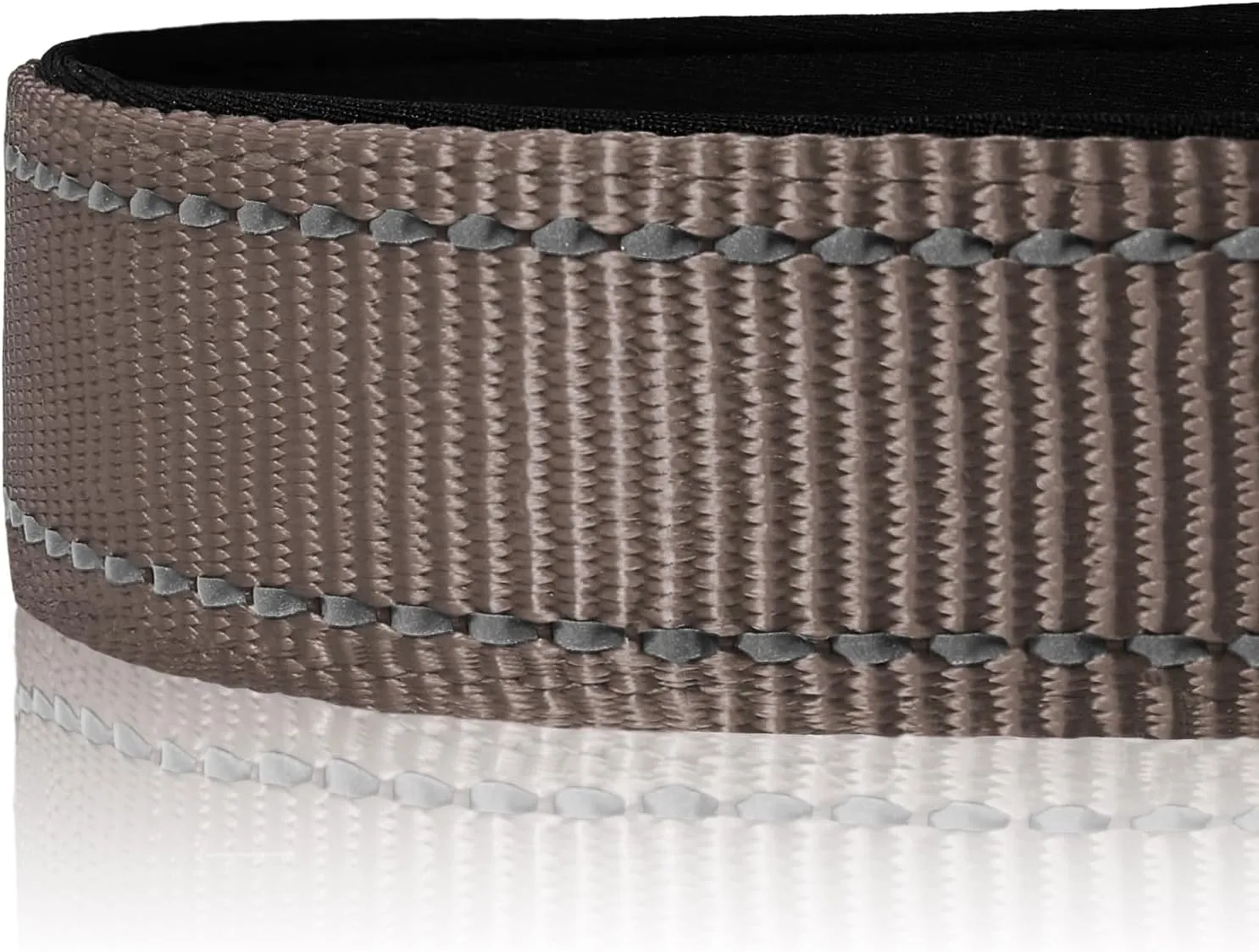 Joytale Reflective Dog Collar,Soft Neoprene Padded Nylon Pet Collar Adjustable for Large Dogs,Brown,Large