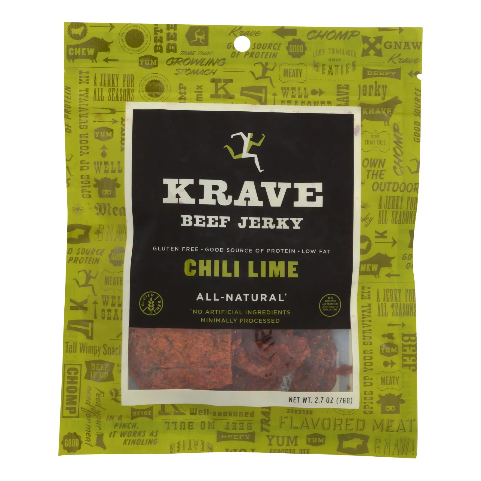 Krave Chili Lime Beef Jerky 8 Pack - 2.7 Oz.