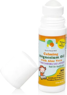 Magnesium Oil Roller for Kids  Calming Roll-On with Aloe Vera, Roman Chamomile & Lavender, Soothing Support for Anxiety, Nervousness & Hyperactivity, 3 fl oz