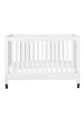 MAKI FULL SIZE FOLDING PORTABLE CRIB - WHITE