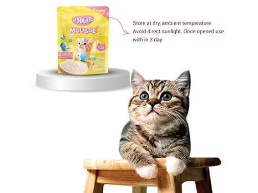 Moochie Kitten Tuna With Topping Calamari Mousse 12X70G. Pouch